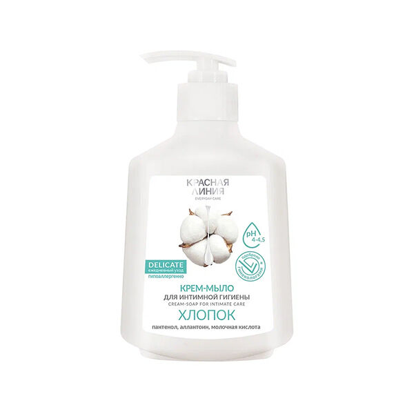 Крем-мыло жидкое Красная Линия Хлопок для интимной гигиены 250 мл