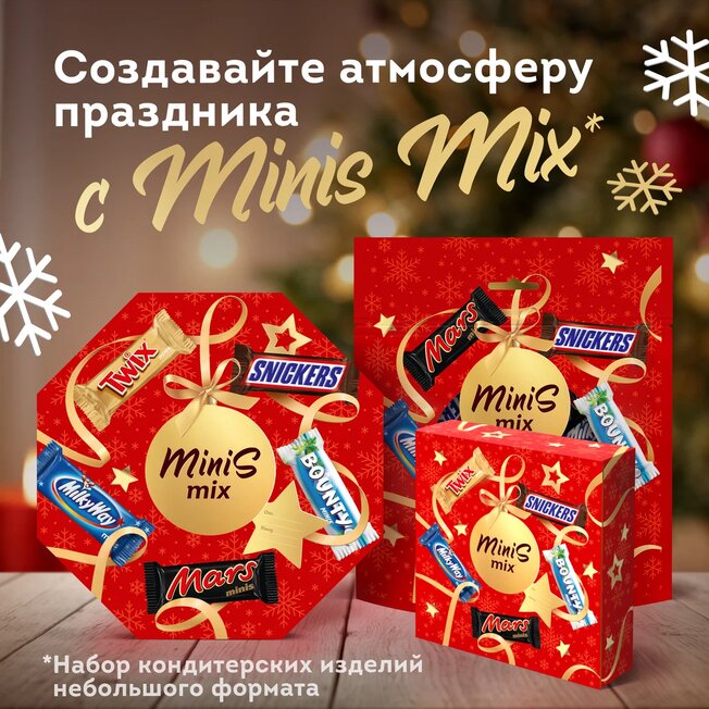 

Сладкий подарок Minis Mix на Новый год 262 г