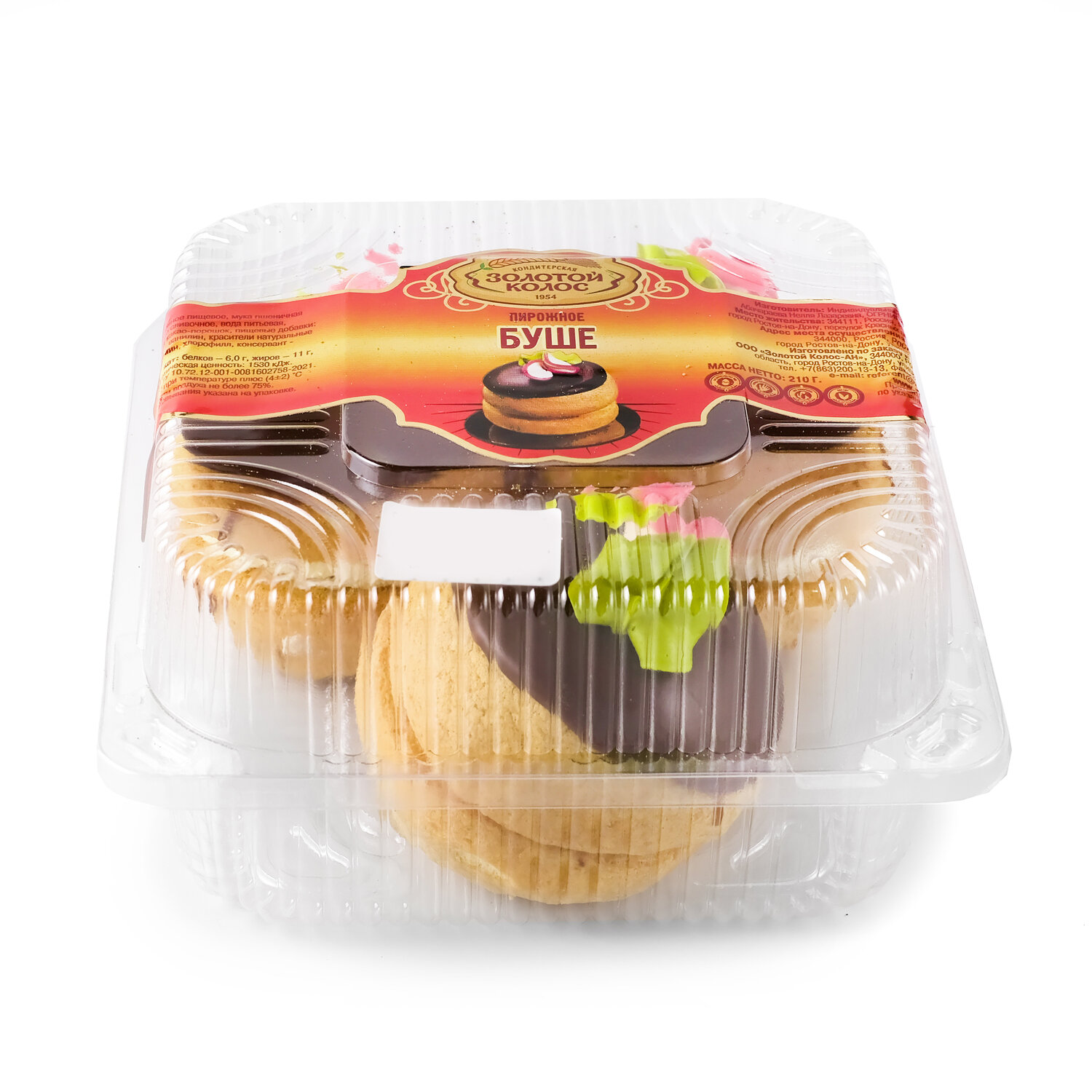 

Пирожное Золотой колос Буше 3 шт. 210 г