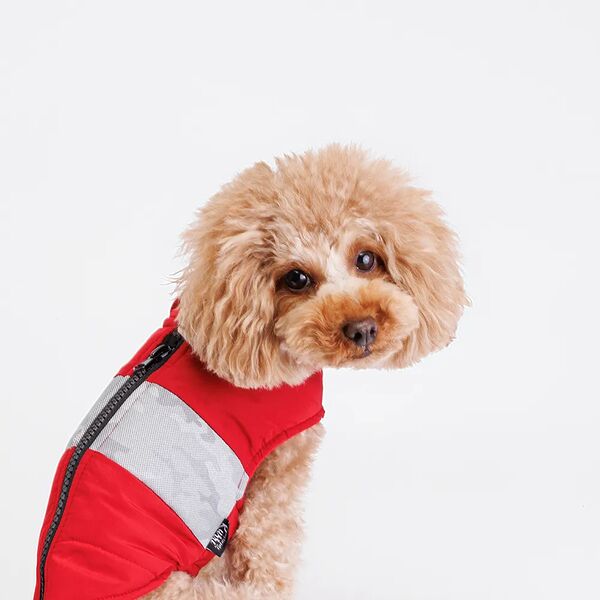 Куртка Rurri со светоотражающей полосой для собак, M, красная