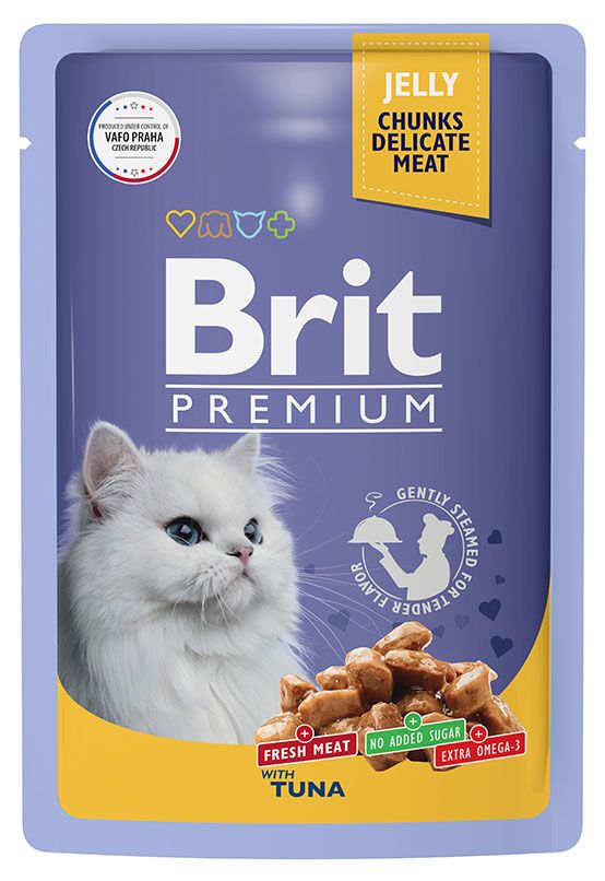 

Корм для кошек Brit тунец в желе 85 г