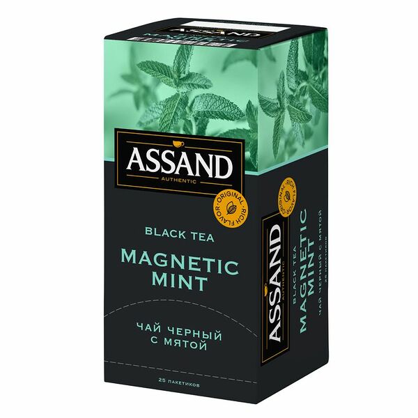 Чай Assand Authentic чёрный с мятой в пакетиках, 25x2г