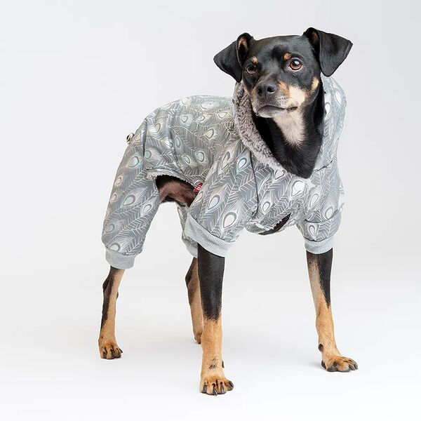 Комбинезон для собак Petmax серый светоотражающий 2XL