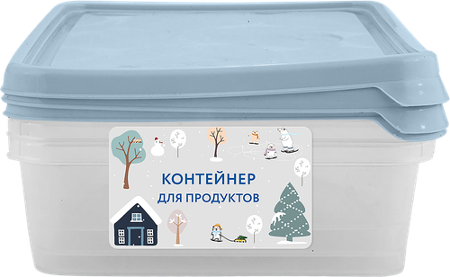 

Набор контейнеров для продуктов Sugar&Spice прямоугольный Голубой 0.9 л 3 шт.