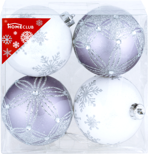 

Набор елочных шаров HOMECLUB d=8см, пластик Арт. EG01-P3-8004B2156C, 4шт