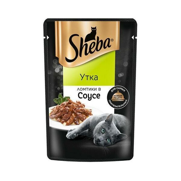 Корм консерв Sheba Ломтики в соусе. Утка полнорацион для взросл кошек с уткой 75г