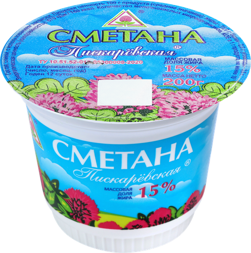 

Сметана Пискаревская Пискаревский Молочный Завод 15% 200 г