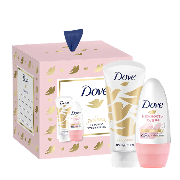 Набор подарочный DOVE С любовью для вас, антиперспирант и крем для рук 2х50 мл