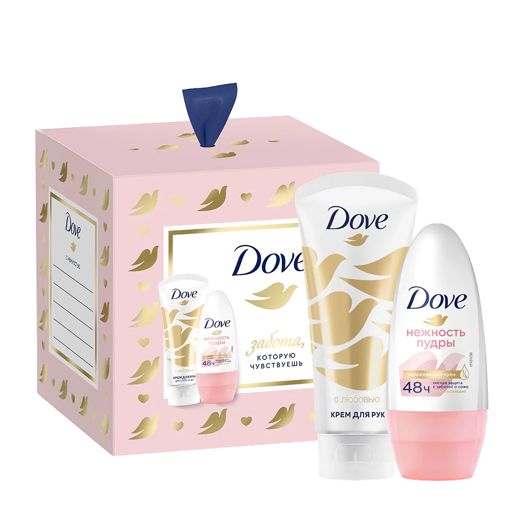 

Набор подарочный Dove С любовью для вас, антиперспирант и крем для рук 2х50 мл