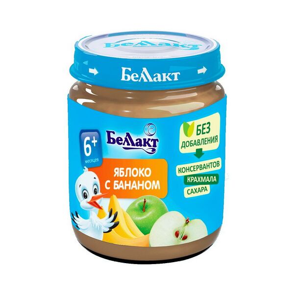 Пюре фруктовое Беллакт из яблок и банана б/сах 100г ДП