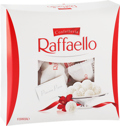 Конфеты в коробке Raffaello с цельным миндальным орехом в кокосовой обсыпке, 240 г