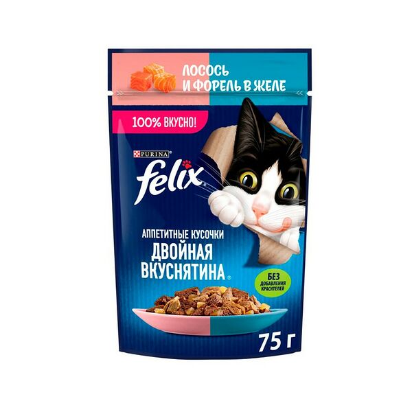 Феликс Двойной Вкус 75г Конс лосось/форель