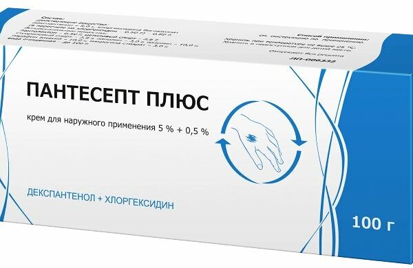 Пантесепт плюс крем 5% + 0.5% 100 г