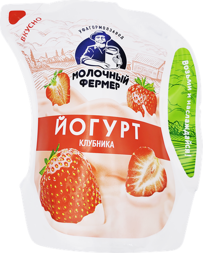 

Йогурт питьевой Молочный Фермер Клубника 2.5% без змж 450 г