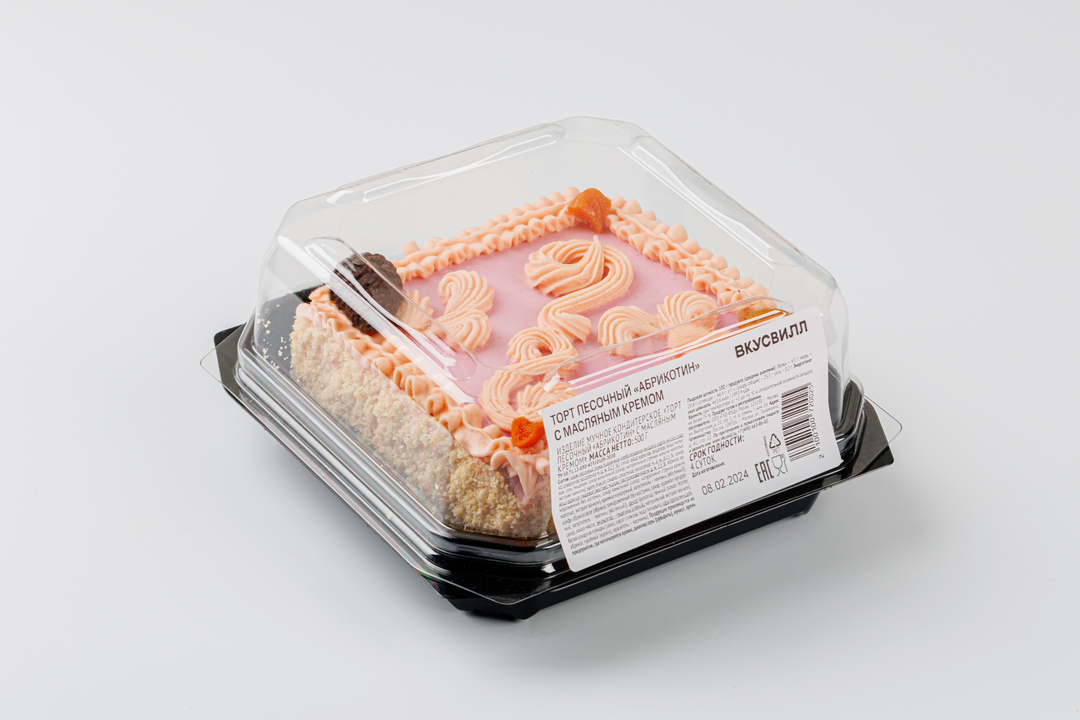 

Торт песочный ВкусВилл "Абрикотин" с масляным кремом 500 г