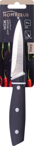 Нож для овощей HOMECLUB Sharp 9см, нержавеющая сталь, полипропилен, Арт. SN-E1