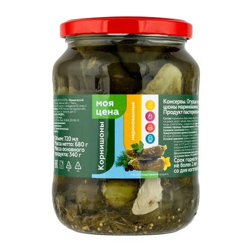 Огурцы Моя цена маринованные корнишоны 3-6 см