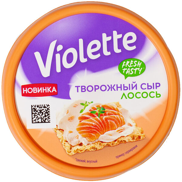 Сыр творожный Violette с лососем 70% 140 г