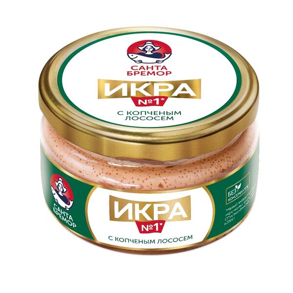 Икра деликатесная Санта Бремор с копченым лососем 180 г