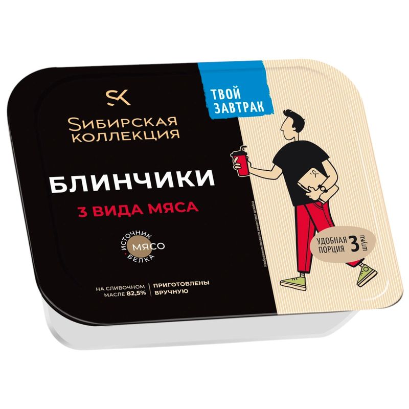 

Блины Сибирская коллекция 3 вида мяса замороженные 225 г