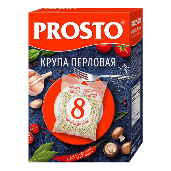 Крупа перловая Prosto в в варочных пакетиках 8 шт., 500 г