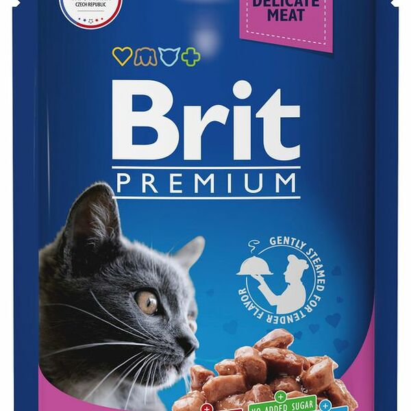 Влажный корм для кошек Brit цыпленок-индейка в соусе жидкий 85 г