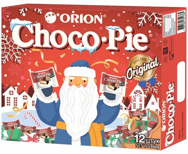 Пирожное Orion Choco Pie в глазури 12шт, дизайн упаковки в ассортименте 360г