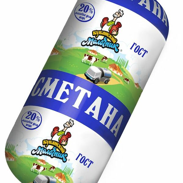 Сметана Кубанский молочник 20% 370 г