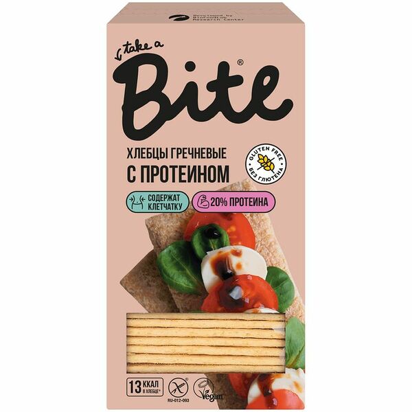 Хлебцы Take A Bite хрустящие с протеином гречневые, 100 г