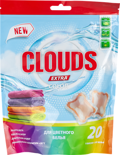 

Капсулы для стирки цветного белья Clouds Роза 20 шт