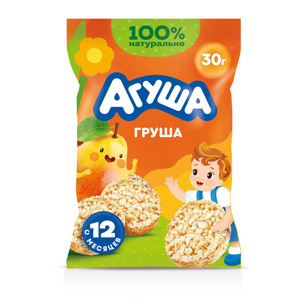 Мини-хлебцы Агуша Полезный перекус Груша с 12 месяцев 30 г