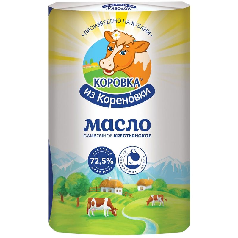 

Масло сливочное Коровка из Кореновки Крестьянское 72,5%, без змж