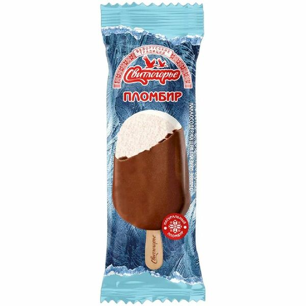 Мороженое Свитлогорье пломбир ванильный с шоколадной глазурью, эскимо