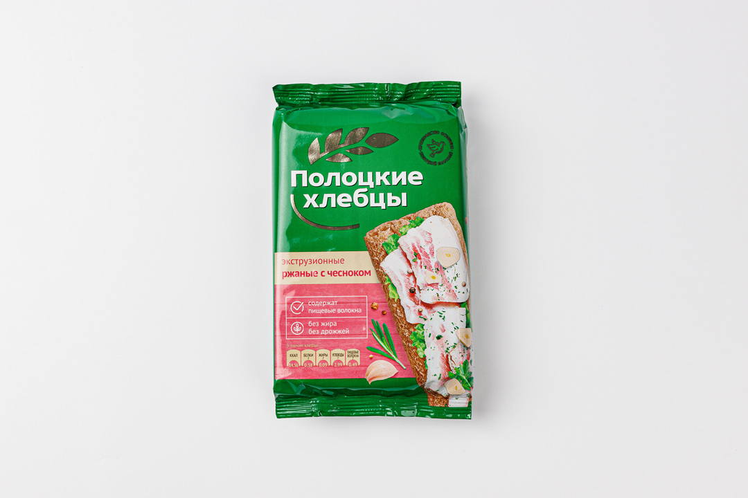 

Хлебцы "Полоцкие" экструзионные ржаные с чесноком, 80 г