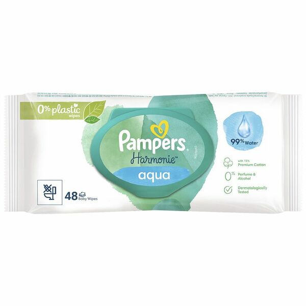 Детские влажные салфетки Pampers Harmonie Aqua 48 шт
