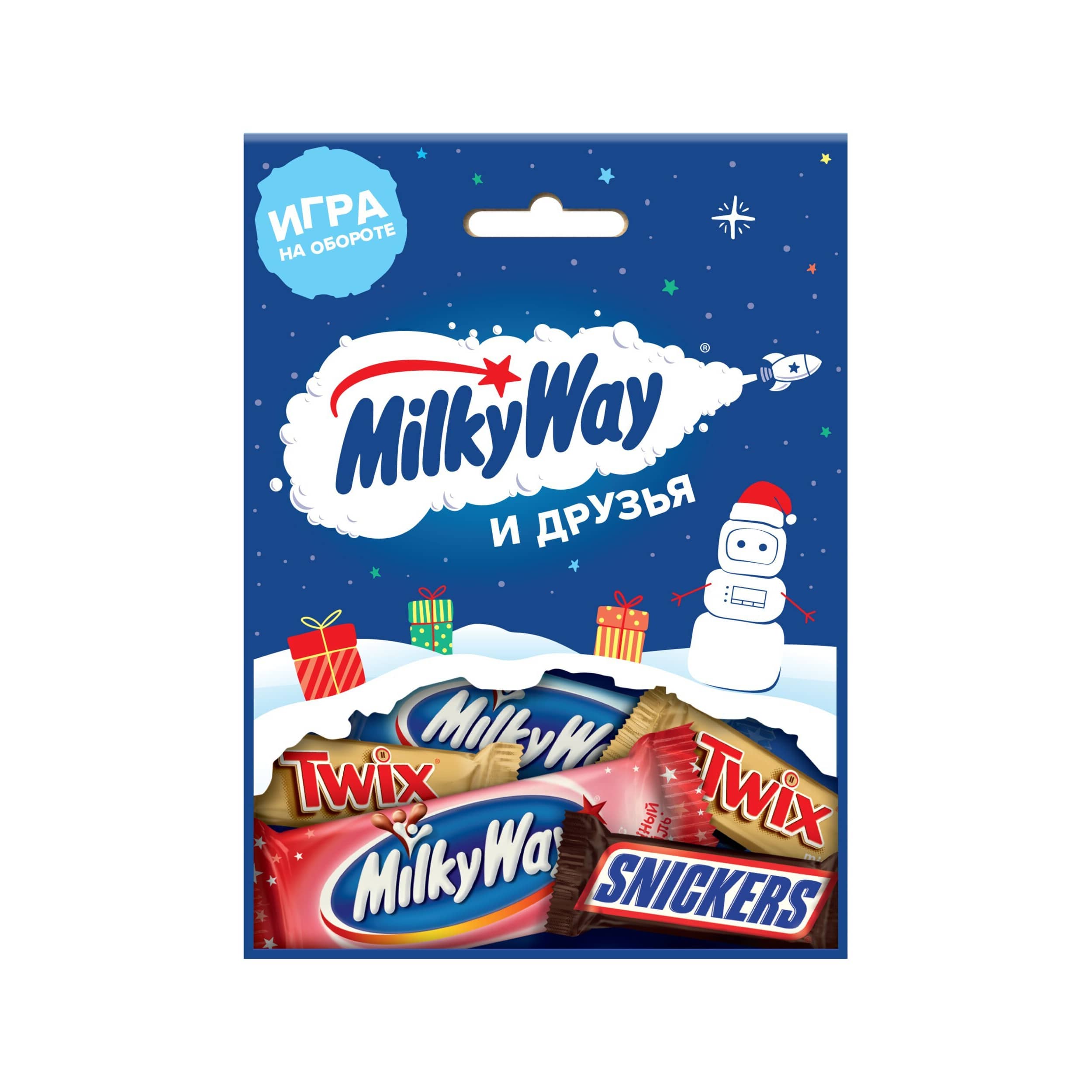 

Сладкий подарок Milky Way и Друзья на Новый Год, набор конфет Milky Way, Snickers, Twix 85 г