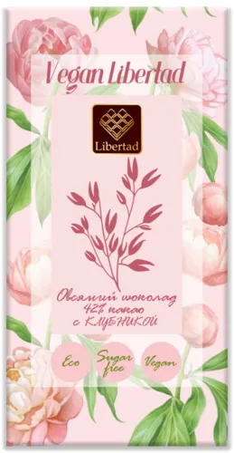 

Шоколад Libertad Vegan овсяный с клубникой 42% какао без сахара 65 г