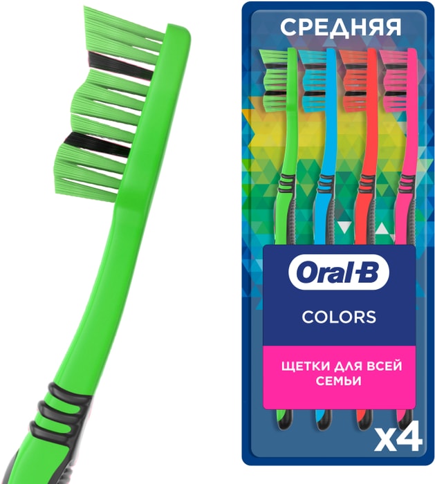 

Зубная щетка Oral-B Colors средней жесткости 4 шт.