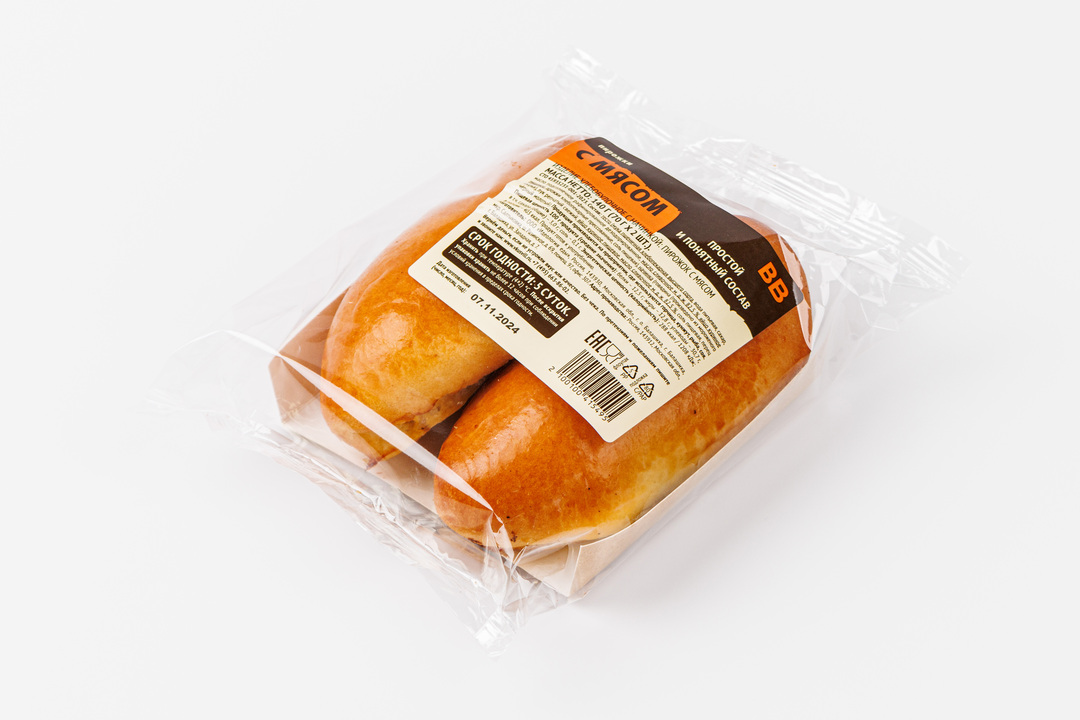 

Пирожки с мясом ВкусВилл 2 шт. 140 г