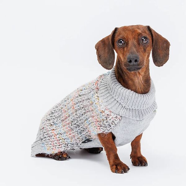 Свитер вязаный для собак, 30 см, серо-голубой