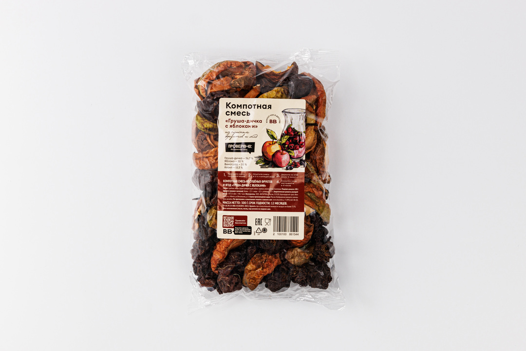 

Смесь компотная из сушеных фруктов и ягод Груша-дичка с яблоками узвар, 300 г