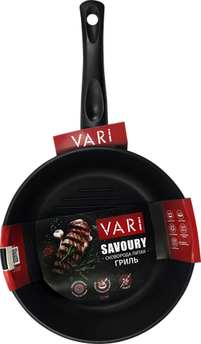 

Сковорода-гриль VARI Savoury 26см, антипригарное покрытие, литой алюминий, Арт. LS32126