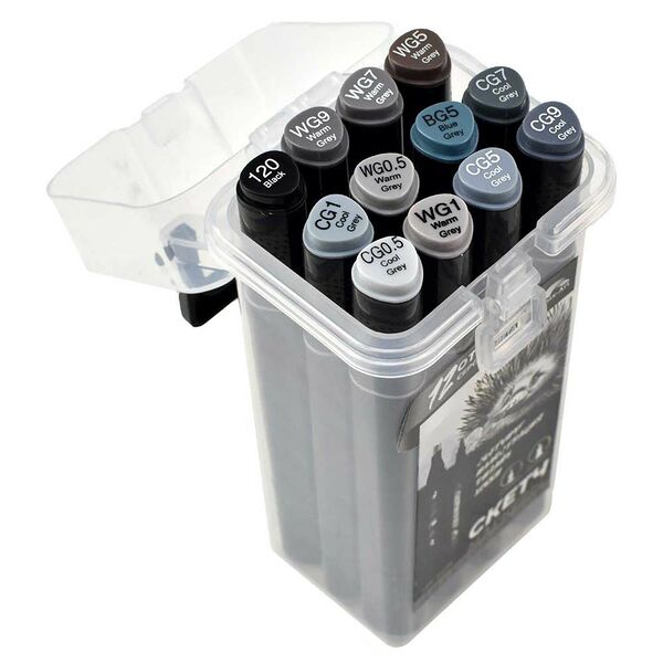 Набор скетчмаркеров двусторонних Ехидна 12 цветов