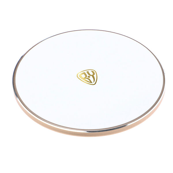 Беспроводное зарядное устройство BY Qi, LED подсветка, 10W, D10см, белый