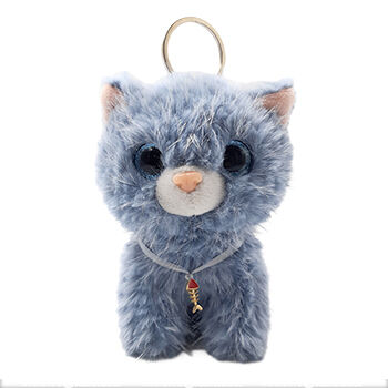 Игрушка-брелок ПЛЮШЛЕНД Кошечка Кнопка голубая 13см