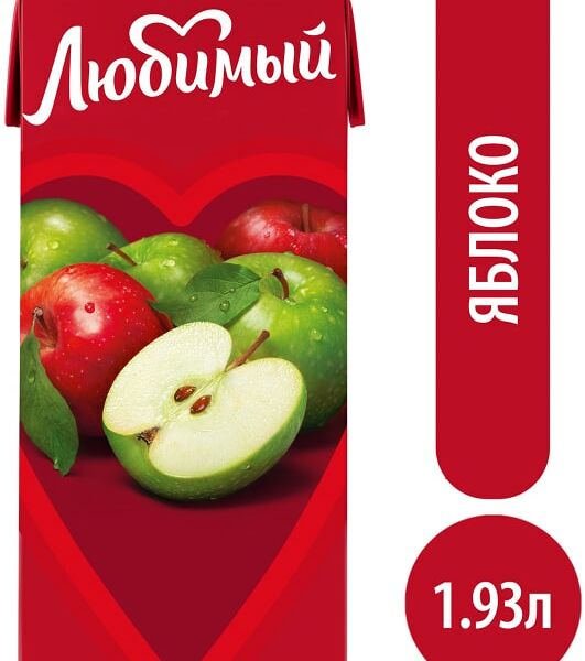 Напиток сокосодержащий Любимый яблоко 1.93л
