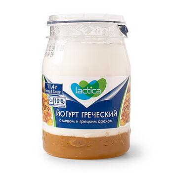 Йогурт греческий Lactica с мёдом и грецким орехом 3%
