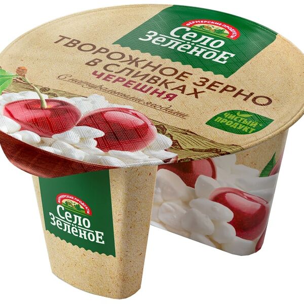 Зерно творожное Село Зеленое в сливках Черешня 5% 130г