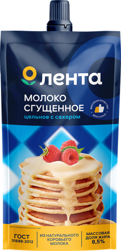 

Молоко сгущенное ЛЕНТА с сахаром, 100г