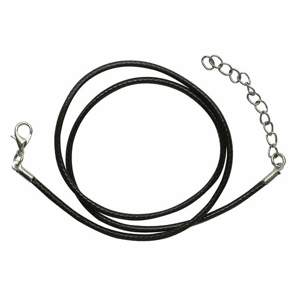 4AR343 Шнур вощеный с замком, 2мм, 43см.(1 черный)